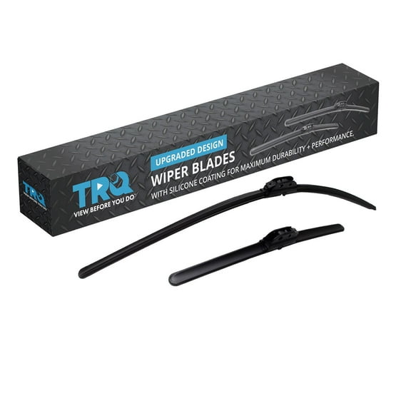 TRQ Silicone Coated Water Repellent Wiper Blades, 18in and 18in Automotive Windshield Wipers (Set of 2)