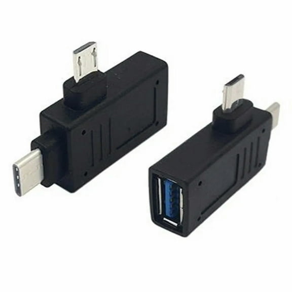 FOR 2-in-1 USB 3.1 Type C Micro USB Male to USB 3.0 Type A Female OTG Adapter,Black