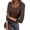 Coffee, variant on Womens 3/4 Sleeve Scoop Neck Tops Ribbed Knit Slim Fitted Casual Basic Tee Shirts 2026 Fall Trendy Going Out T-Shirt Grey Blue Medium