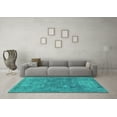 thumbnail image 3 of Ahgly Company Indoor Square Abstract Turquoise Blue Modern Area Rugs, 4' Square, 3 of 4