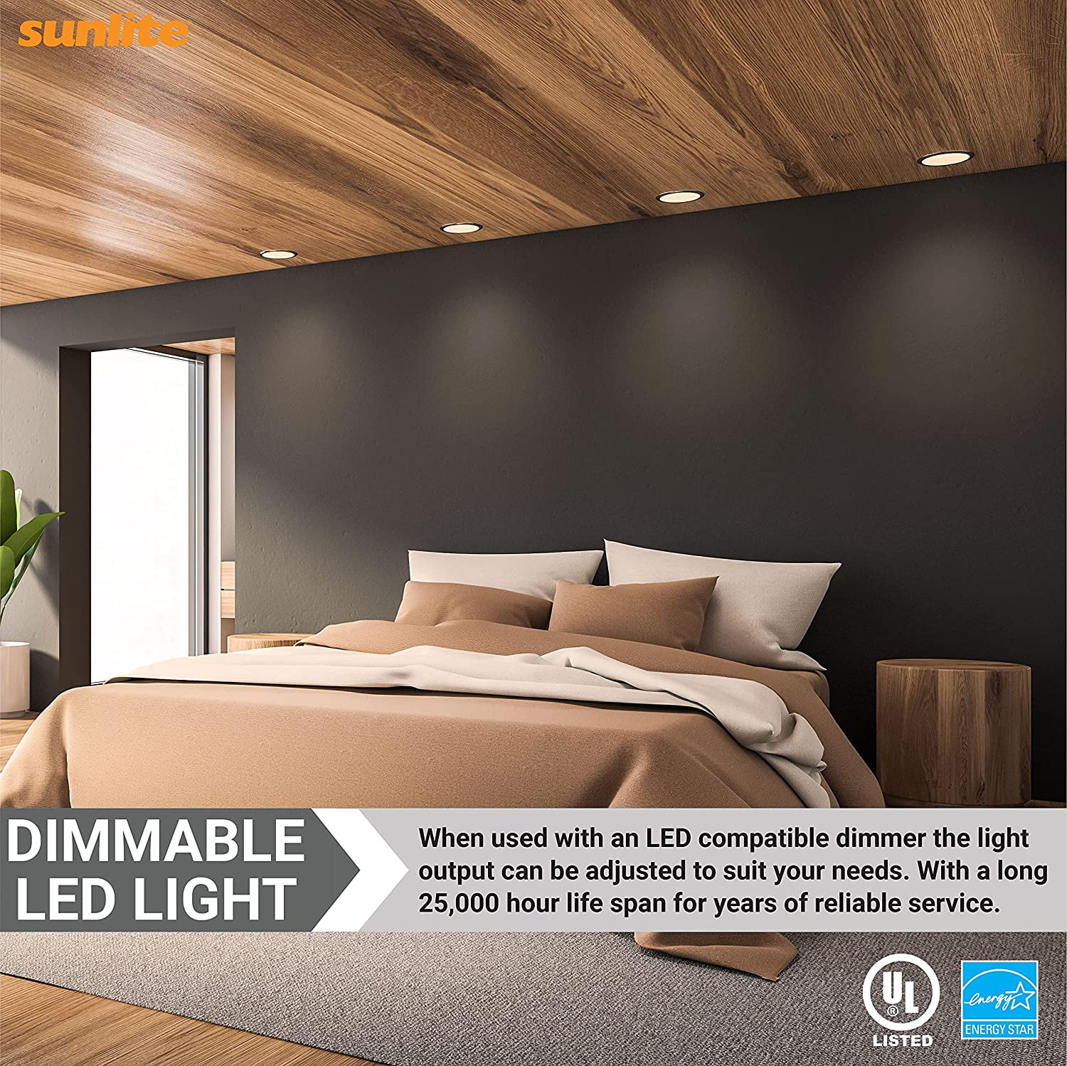Sunlite LED BR30 Recessed Light Bulb, 10.5 Watts (65W Equivalent), Medium E26 Base, Dimmable,UL Listed, 2700K Warm White, 6-Pack