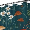 thumbnail image 3 of Colorful Mushroom Flower Dark Green Pattern Shower Curtain 72"x72" ,Bathroom Decorative Shower Curtains Set with 12 Hooks,Modern Waterproof Washable Shower Curtain, 3 of 6