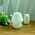 thumbnail image 3 of Lámpara de cabecera de seta de vidrio, lámpara de mesa translúcida Lámparas de estar de cabecera de vidrio a rayas modernas Luz de remolino de escritorio, para decoración del hogar (hy), 3 of 4