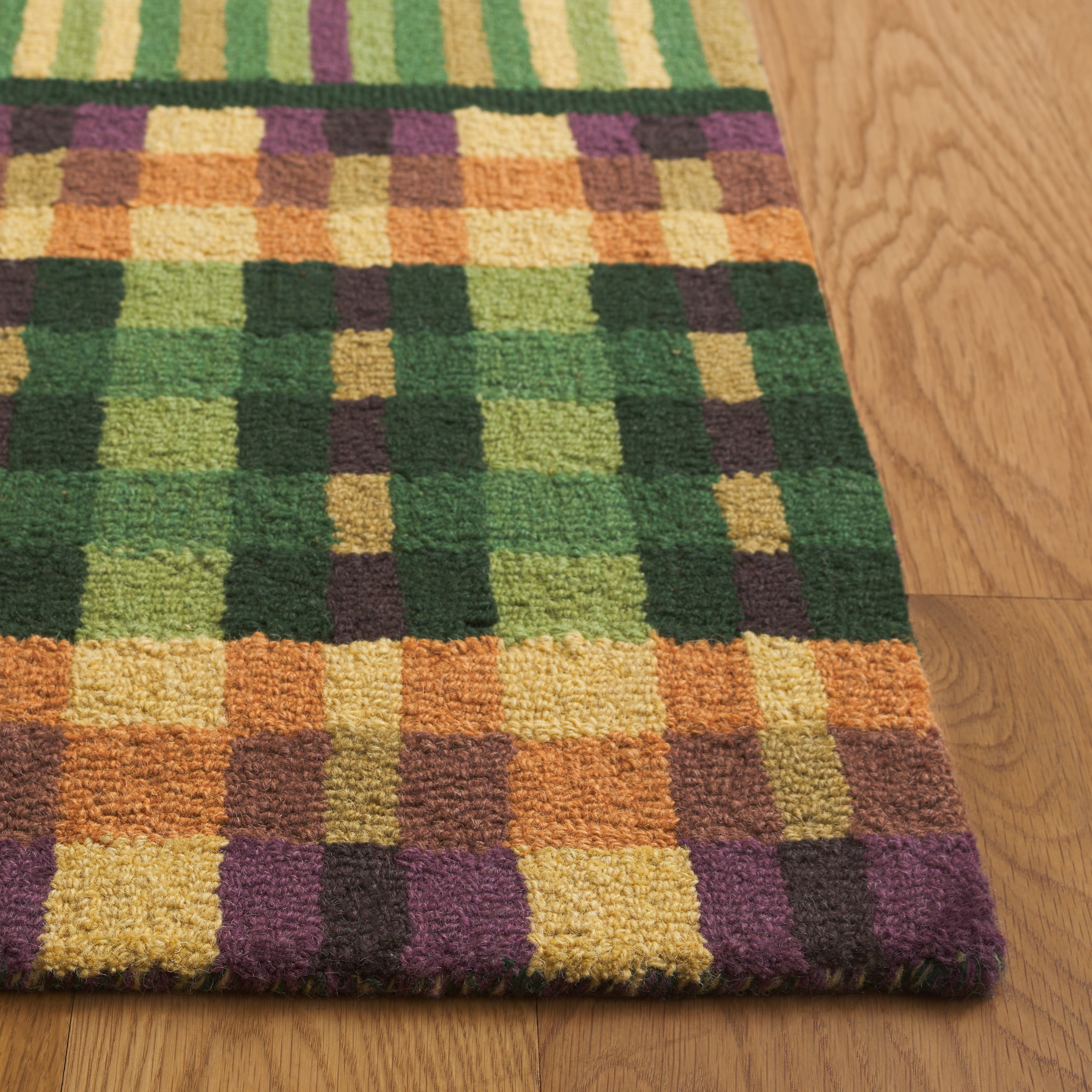 SAFAVIEH Metro Franco Checkered Area Rug, Green/Gold, 5' x 8'