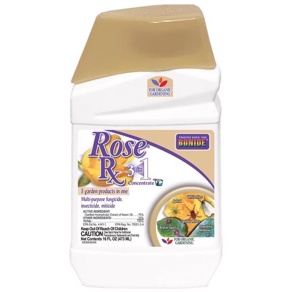 Organic Rose Rx Fungicide, Insecticide & Miticide, 1-pt. Concentrate, Bonide,917