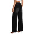 thumbnail image 6 of qucoqpe Jeans for Women Trendy High Waist Wide Leg Straight Denim Pants Casual Loose Fit Trousers with Pockets Black L, 6 of 7