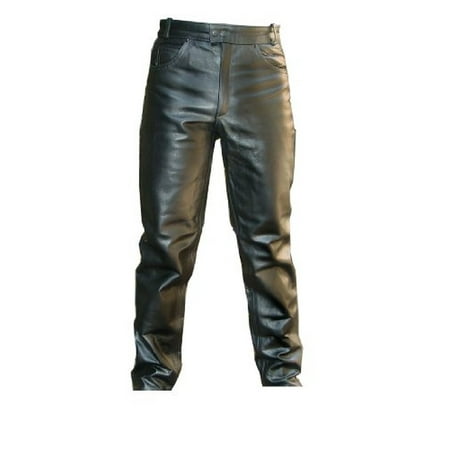 New Men's Fashion Cowhide Motorcycle Leather Pants Jean Style (Best Leather Motorcycle Trousers)