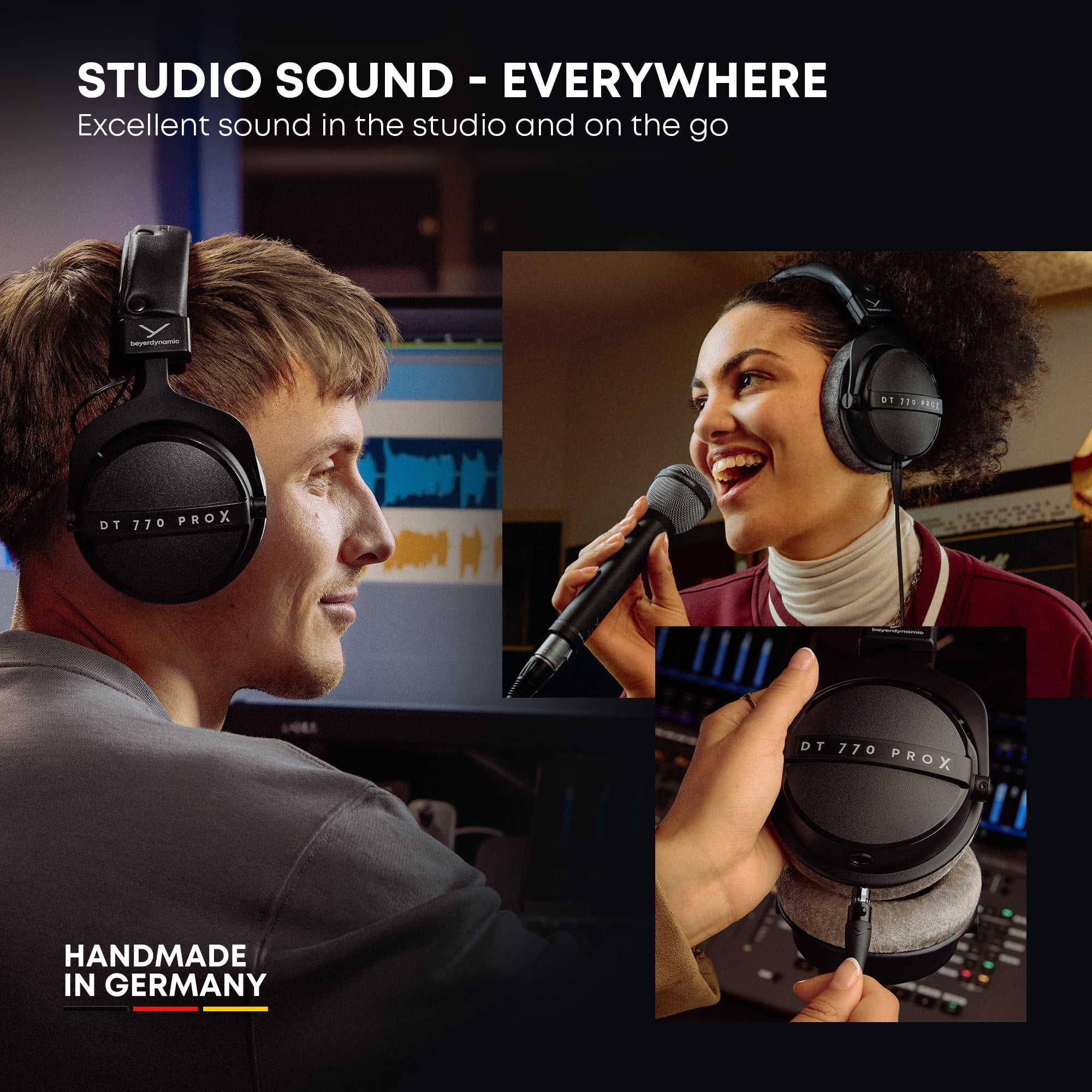 Beyerdynamic DT 770 Pro X Over-Ear Studio Wired Headphones for Recording and Monitoring (Closed) with Detachable Cable Handmade in Germany (48 Ohms, Black)
