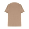 thumbnail image 5 of Plus Size Shirts Color Block Gradient Print V Neck Top Shirt Short Sleeve Loose Blouse Women's Plus Size Tops Khaki XXXXXL, 5 of 7