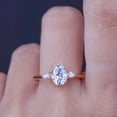thumbnail image 4 of solitaire jewels 1.35CT Oval Moissanit Three Stone Engagement Ring For Women, 14K Rose Gold, 4 of 5