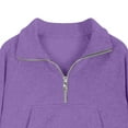 thumbnail image 6 of idosla Girls Half Zip up Sweatshirt Trendy Winter Cropped Long Sleeve Shirt Pullover Youth Preppy Tween Girl Cute Clothes (Dark Purple, 9-10 Years), 6 of 6