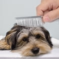 thumbnail image 3 of Peine recto limpio para pelo de mascotas de acero inoxidable, herramienta cosmética para aseo de perros y gatos, 3 of 8