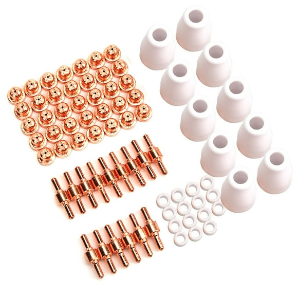 75pcs Shield Cup Tip, Electrode Swirl Ring for Plasma Cutting Torch CUT40 CUT50 with  Thermal Conductivity, High Mechanical Strength.  Manufacturing,  Match for PT,31 ,40.