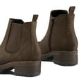 thumbnail image 4 of Bocca Women's Coffee Chelsea Boots Chunky Heel Ankle Booties Size 9.5, 4 of 7