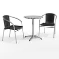 thumbnail image 2 of Flash Furniture 23.5'' Round Aluminum Indoor-Outdoor Table Set with 2 Black Rattan Chairs, 2 of 13