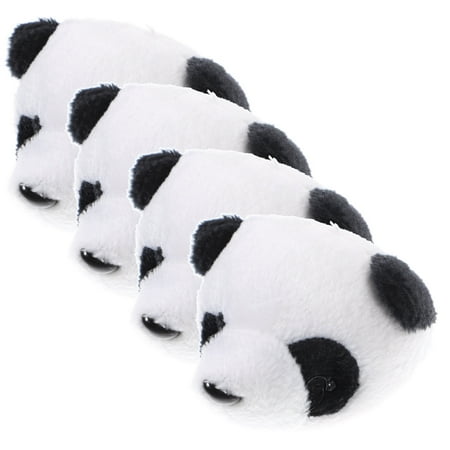 

4Pcs Panda Shape Crafts DIY Jewelry Accessories DIY Child Headdresses Plush Decors Small Panda Decors