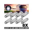 thumbnail image 1 of 8Pcs 16LED 12-24V LED Side Marker Light Position Side Lights Universal For Truck Trailer-Amber / White / Red / Blue / Green, 1 of 4