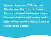 Yookidoo Kids Bath Toy - Spin N Sort Water Gear - Childrens Sensory Water Wheel Set That Attaches to Any Size Tub - Includes Suction Cups, 3 Googly Eye Gears, and Pourers