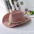 thumbnail image 2 of Dalrosia Straw Cowboy Hat for Women Men Girls Roll up Wide Brim Western Cowgirl Summer Beach Sun Hats, 2 of 6