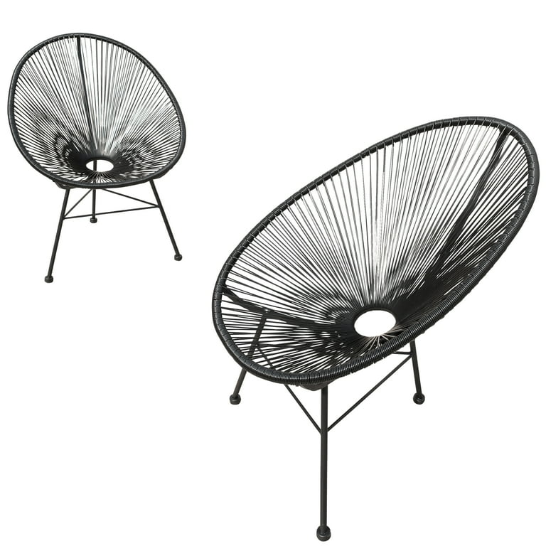 Corvus Sarcelles Acapulco Modern Wicker Bistro Chairs(Set of 2