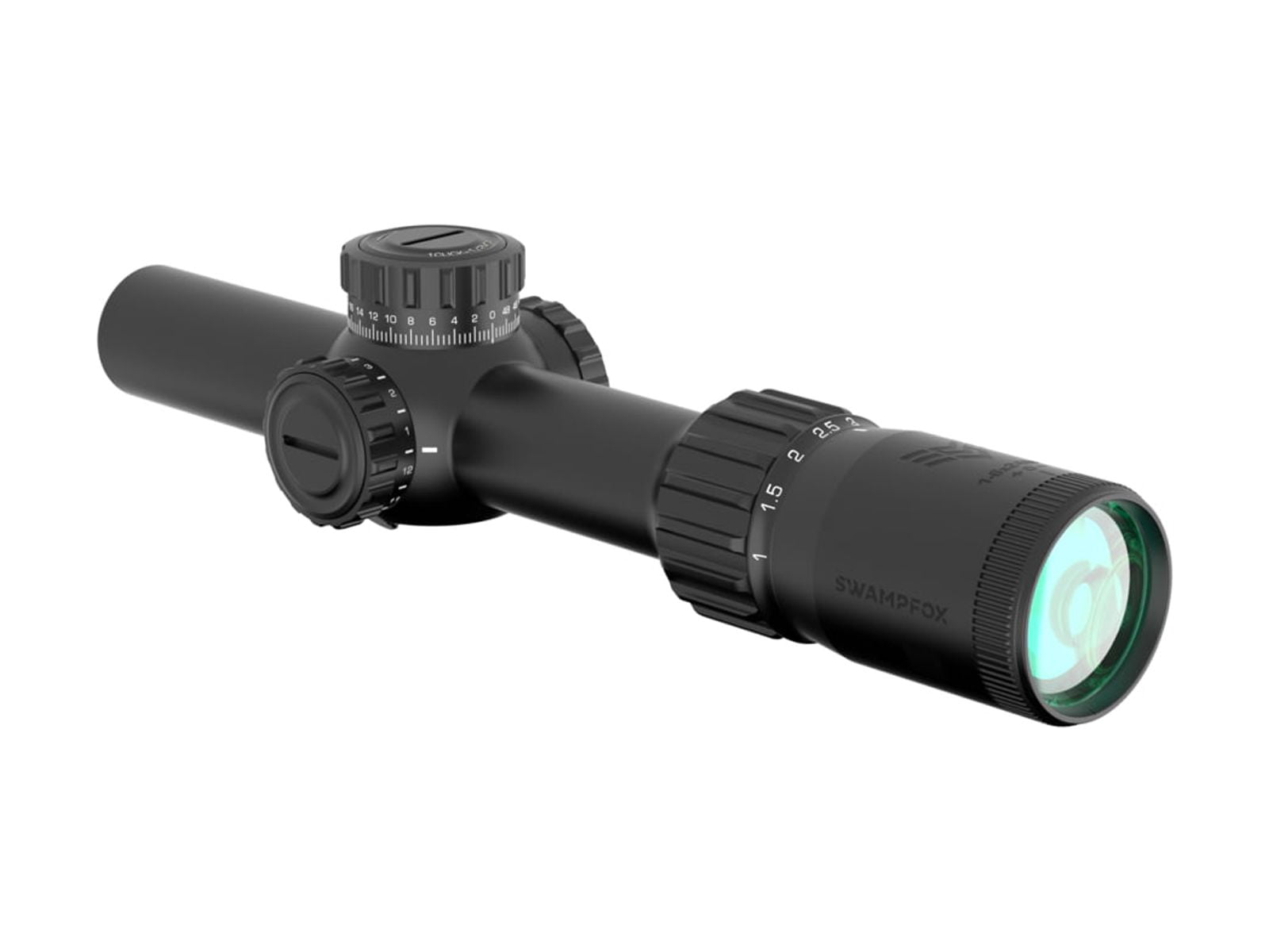 Swampfox Tomahawk II 1-6x24mm LPVO Rifle Scope, 30mm Tube, Second Focal Plane, Red BDC, Black