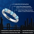 thumbnail image 2 of Gem Stone King 925 Sterling Silver Swiss Blue Topaz and Lab Grown Diamond Wedding-Bands Ring for Women | 0.94 Cttw | Round 3.5MM | Gemstone November Birthstone | Size 6, 2 of 6