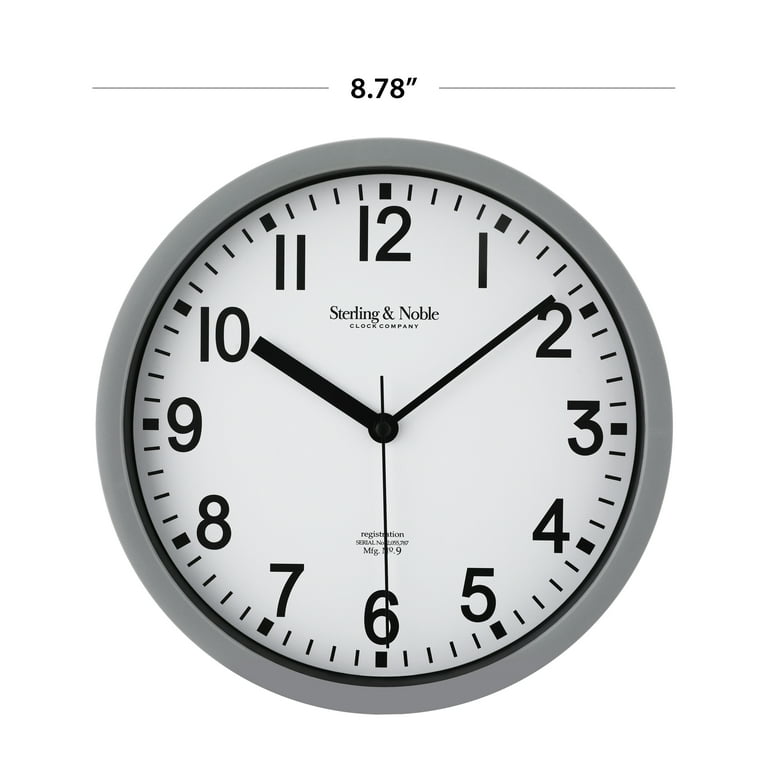 Mainstays Basic Indoor 8.78 Gray Analog Round Modern Wall Clock