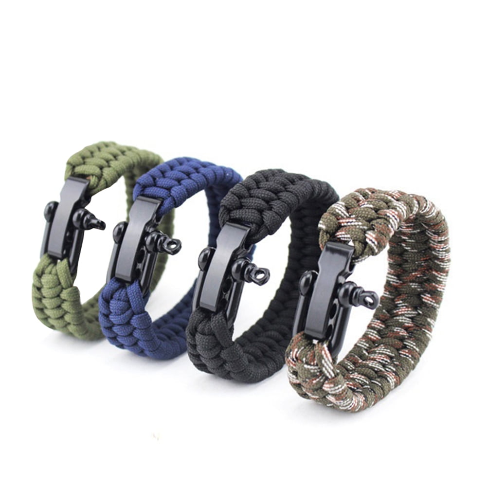New Outdoor Survival Paracord Bracelet Parachute Cord Key Chain Emergency Rope 