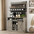 thumbnail image 7 of 75" Tall Coffee Hutch Cabinet, Farmhouse Kitchen Buffet Sideboard with Hooks and Sliding Barn Door, 7 of 7