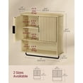 thumbnail image 2 of VASAGLE MAXE Collection - Bathroom Cabinet Wall Mounted, Over Toilet Hanging Cabinet with Adjustable Shelf, Towel Bar, Fluted Doors, 7.9 x 23.6 x 28.7 Inches, Transitional, Oak Beige, 2 of 5