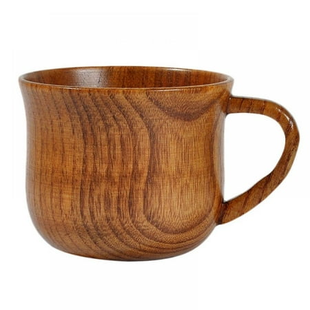 

Vintage Wooden Tea Cup with Handle Coffee Cup Wine Cup for Drinking