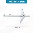 thumbnail image 2 of Uxcell 3/16 x 3 Male Thread Spring Loaded Hollow Wall Round Head Toggle Bolt 10pcs, 2 of 6