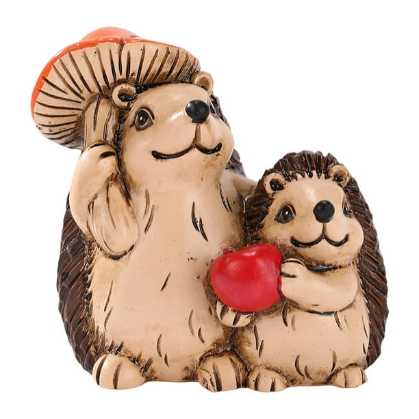 Figura de erizo, decoración de jardín, pieza de colección creativa, artesanía, adorno de escritorio De pie