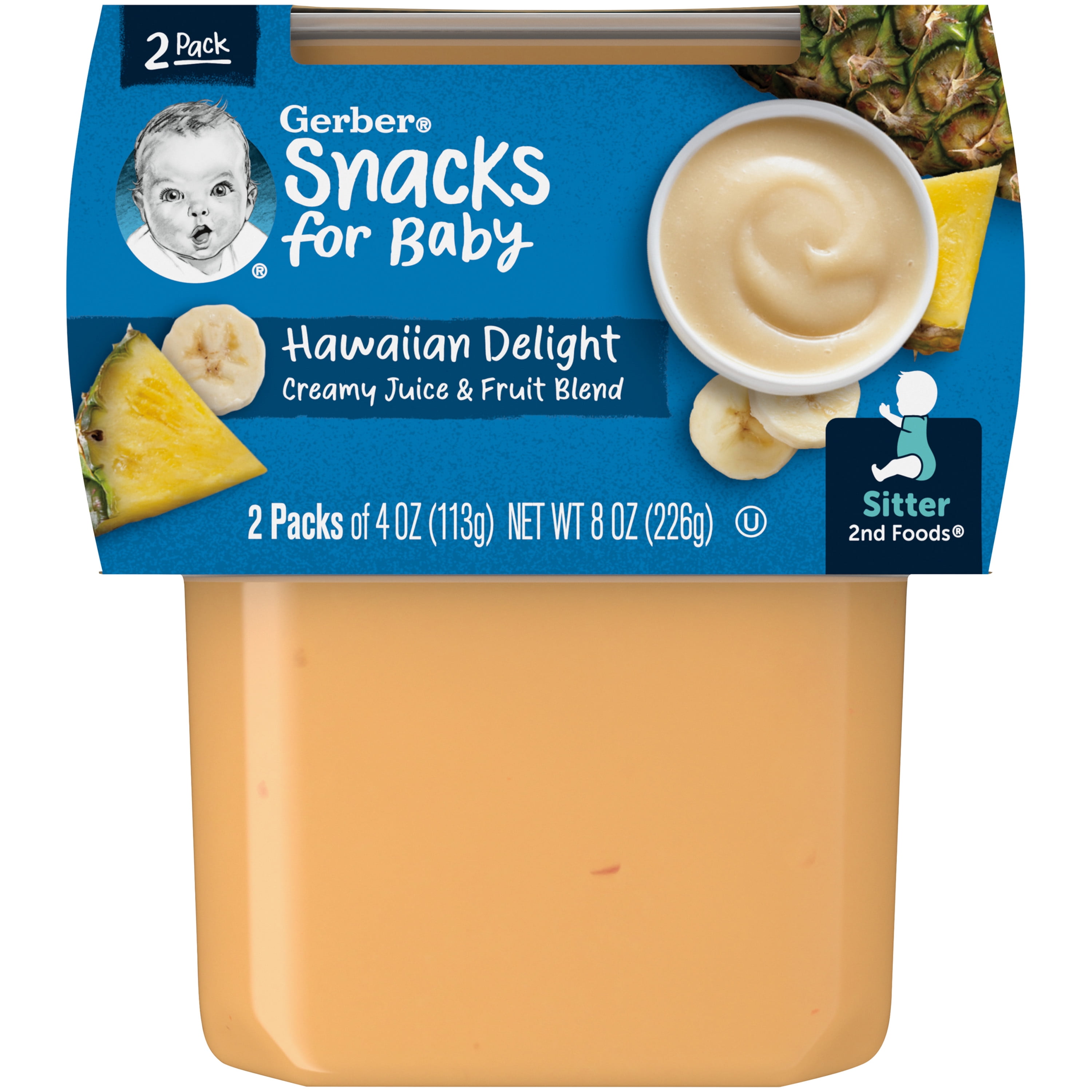 Gerber 2nd Foods Baby Food, Hawaiian Delight, 4 oz Tubs (2 Pack)