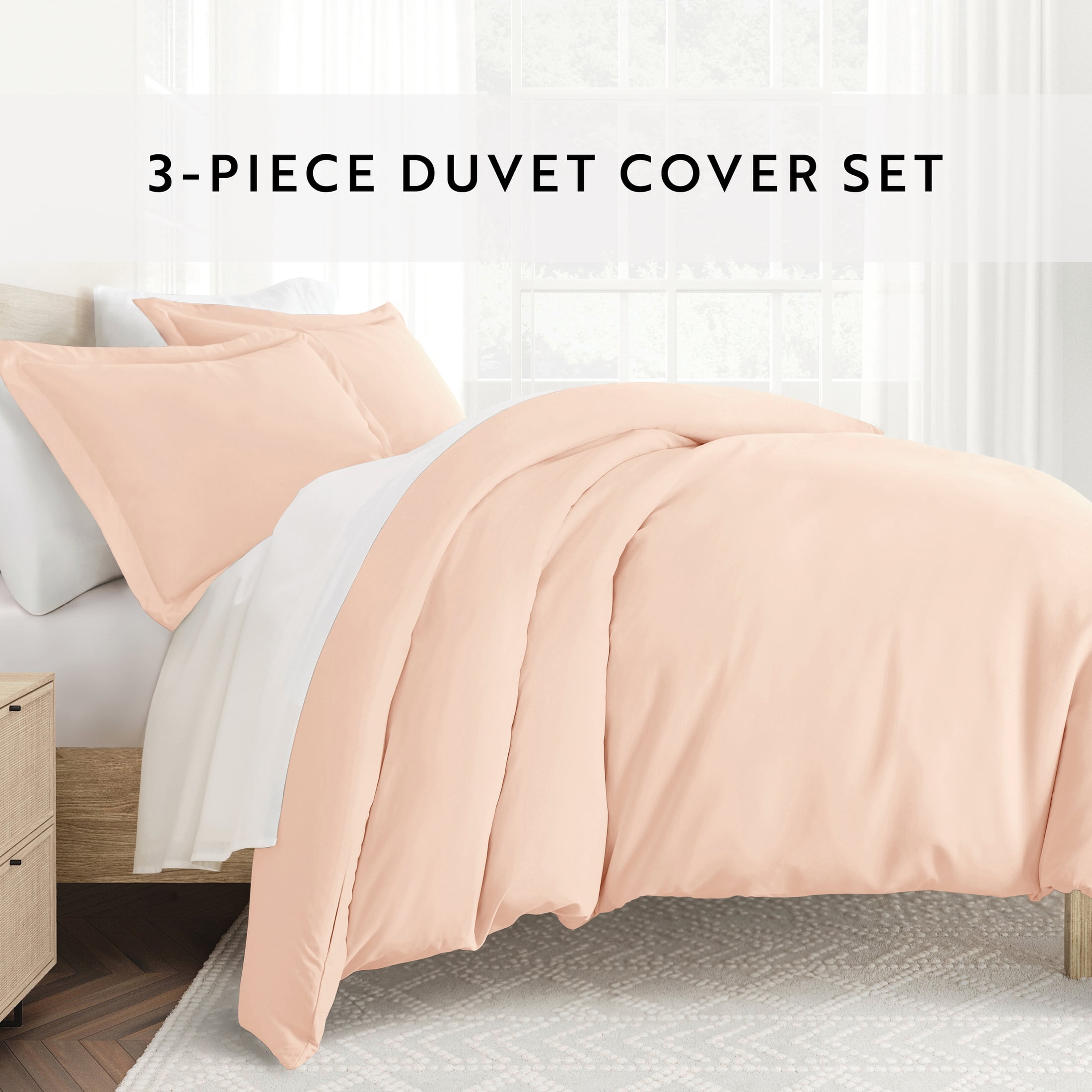 Noble Linens 2-Piece Blush Duvet Cover Set, Twin/Twin XL