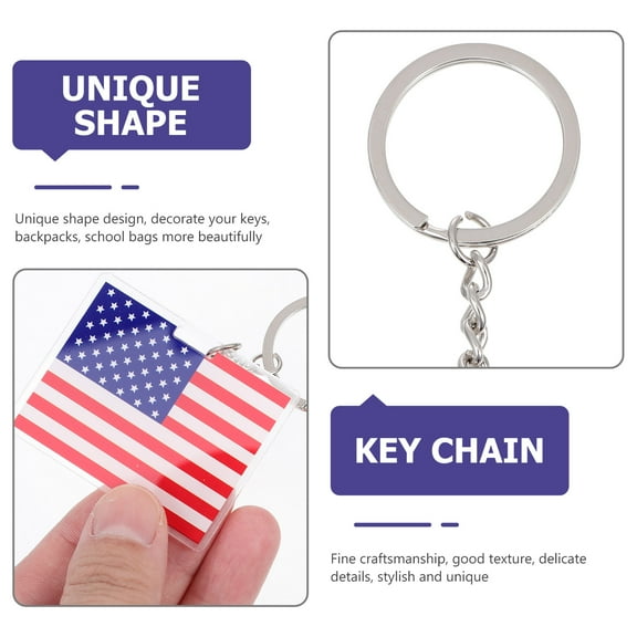 DRAFIDEEP Keyring Assorted Color 5Pcs 2.1X1.6X0.1In