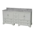 thumbnail image 5 of Madison 72" Double Bathroom Vanity with White Cabinet and Carrara Marble Top, 5 of 6