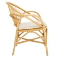 thumbnail image 4 of Safavieh Cosette Coastal Rattan and Fabric Dining Arm Chairs, White/Natural, 4 of 6