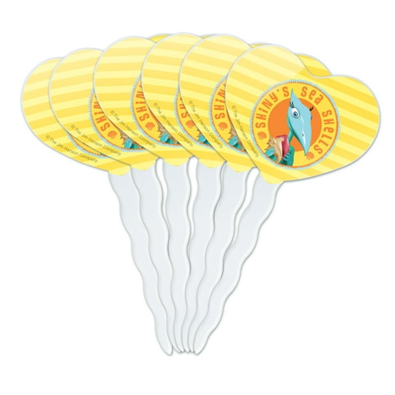 Shiny's Sea Shells Dinosaur Train Heart Love Cupcake Picks Toppers Decoration Set of 6