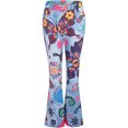 thumbnail image 1 of Pantalones vaqueros de mezclilla desgastados con corte acampanado y estampado floral de bota corta para mujer, pantalones vaqueros de mezclilla sintética rojos sexys para mujer (XXL), 1 of 4
