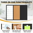 thumbnail image 5 of 3 In 1 Magnetic Whiteboard Corkboard Chalkboard Combo Wall Board Combination Board Cork/Whiteboard/Chalkboard Combo Bulletin Dry Erase Calendar Whiteboard Weekly Message Organizer 20"x28", Black, 5 of 8
