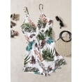 thumbnail image 5 of Women's Leopard Print Wrap Spaghetti Strap Romper Cami Jumpsuit, 5 of 5