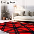thumbnail image 2 of ODIKA 2'x3' Machine Washable Non-Slip Area Rug, Rustic Flannel Inspired Tartan Floor Covering with Heritage Motifs High Traffic Rug, Red, 615199, 2 of 7