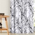thumbnail image 6 of Decoultimatex Tree Branch Blackout Window Curtain Panels Black White Thermal Insulated Drapes for Bedroom Living Room, Back Tab, 52"x 84"x 2, 6 of 6