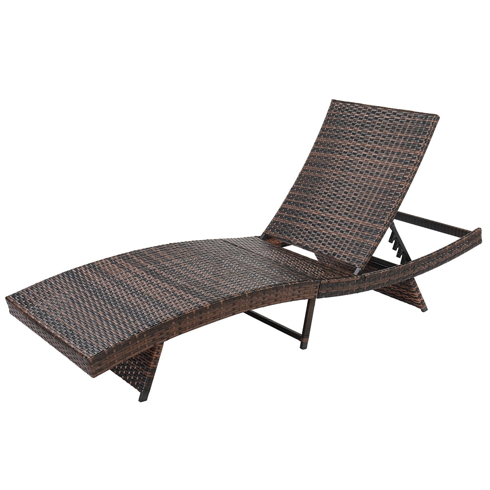 Kadyn S Shape Iron Frame Brown Gradient Beige Cushion Woven Rattan Bed, Brown Kadyn S Shape Iron Frame Brown Gradient Beige Cushion Woven Rattan Bed, Brown
