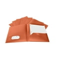 thumbnail image 3 of School Smart 2019629 Heavyweight Two-Pocket Poly Folder with Three-Hole Punch, Orange - Pack of 25, 3 of 4