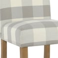 thumbnail image 2 of Benjara BM195047 Wooden Dining Chairs with Plaid Pattern Fabric Upholstery, Gray & White - Set of 2, 2 of 5