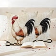 thumbnail image 3 of Vintage Rooster Outdoor Waterproof Pillow Covers, Watercolor Pastoral Animals White Decorative Square Throw Pillowcase Sofa Cushion Sham for Patio/Couch/Chair, 16"x16" 2 Pack, 3 of 8