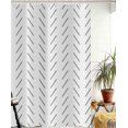 thumbnail image 3 of Boho Shower Curtain, Black and White Bohemian Simple Striped Bathroom Curtains for Bathtub Home Decor Waterproof Fabric Machine Washable with 12 Plastic Hooks, 3 of 6