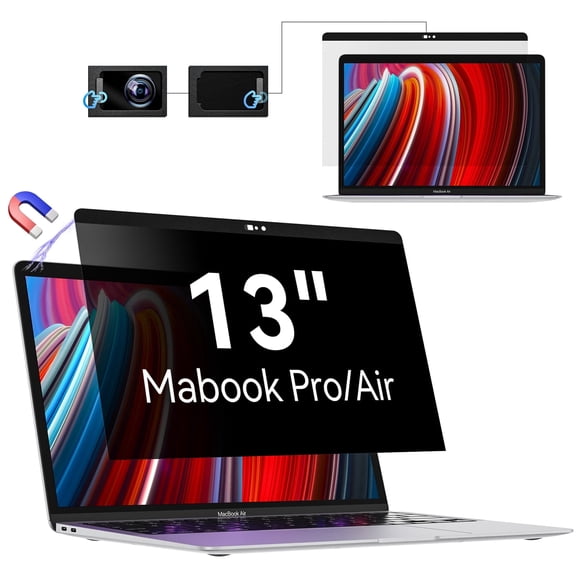 Magnetic Privacy Screen for Macbook Air 13 inch (2018-2021, M1) / Macbook Pro 13 in (2016-2022, M1, M2), Removable Anti Spy Blue Light Glare Protector, Laptop Privacy Filter for Mac Pro 13 in